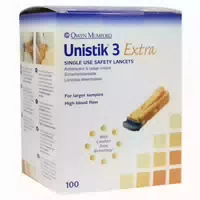 Unistik 3 Extra Eindr Tiefe 2,0 Mm Stechhilfe 100 St Lanzetten