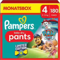 Pampers Baby Dry Pants Paw Patrol Limited Edition Größe 4, 180 Windeln, 9kg 15kg