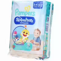 Pampers Windeln Größe 3 4, Splashers Baby Shark Limited Edition, 12 Stück, Einweg Schwimmwindeln,