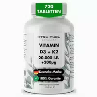 Xtra Fuel Vitamin D3 K2 Tabletten Hochdosierte 20 000 I E 200mcg Mk 7 240 st