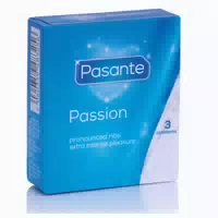 «passion» Ribbed Kondome – 3er Pack, 52 Mm, Gerippt, Feucht 3 Kondome 3 St