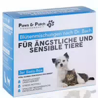 Paws&patch Blütenmischung nach Dr Bach 3er Basis Box für Ängstliche & Sensible Tiere