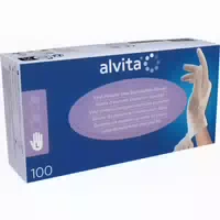 Alvita Vinyl Untersuchungshandschuhe Puderfrei l