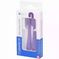 Curaprox Kids Travel Refill Zahnbürstenköpfe Violett