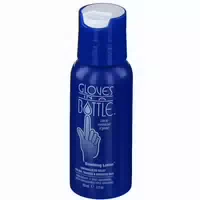 Handschuhe in einer Flasche Abschirmungslotion