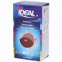Ideal Mini Textilfarbe No08 Rotbraun für Baumwolle, Leinen, Jute & Viskose