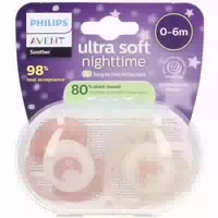 Philips Avent Schnuller Ultra Soft Night Time 0–6 Monate | Terrakotta Pfirsich