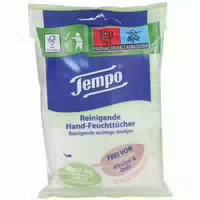 Tempo Reinigende Hand Feuchttücher ohne Alkohol und Duft