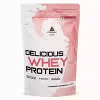 Peak Delicious Whey Protein 900g Geschmack Strawberry Milkshake I 30 Portionen I Pulver I Proteinquelle: Molkenprotein Konzentrat Isolat I Ohne Zuckerzusatz I Mit Verdauungsenzym Laktase
