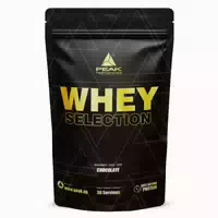 Peak Whey Selection 900g Geschmack Chocolate I 30 Portionen I Für Muskelaufbau I Proteinquelle: Whey Konzentrat, Isolat, Hydrolysat Freies L Leucin I Mit Laktase