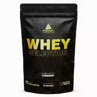 Peak Whey Selection 900g Geschmack Strawberry I 30 Portionen I Für Muskelaufbau I Proteinquelle: Whey Konzentrat, Isolat, Hydrolysat Freies L Leucin I Mit Laktase