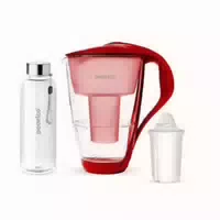 Pearlco Glas Wasserfilter Inkl 1 Kartusche Plus Glasflasche