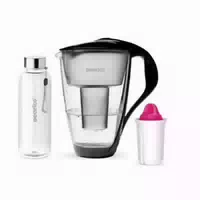 Pearlco Glas Wasserfilter Inkl 1 Kartusche Plus Glasflasche