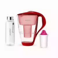 Pearlco Glas Wasserfilter Inkl 1 Kartusche Plus Glasflasche