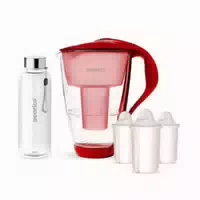 Glas Wasserfilter Inkl 3 Kartuschen Plus Glasflasche