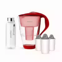 Glas Wasserfilter Inkl 3 Kartuschen Plus Glasflasche