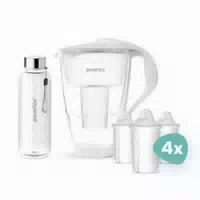 Pearlco Glas Wasserfilter Inkl 12 Kartuschen Plus Glasflasche
