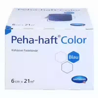 Peha Haft Color Latexfrei Fixierbinde Blau 6 cm X 21 m