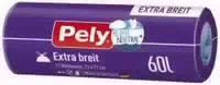 Pely Extra Breit Müllbeutel mit Zugband 60 Liter
