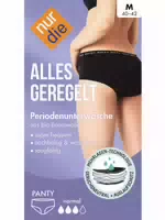 Nur die Periodenunterwäsche Alles Geregelt Panty Normal Schwarz Größe 44 46