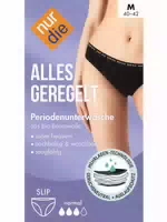 Nur die Periodenunterwäsche Alles Geregelt Slip Normal Schwarz Größe 48 50