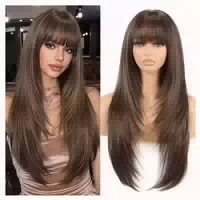 Perücke 26 Zoll Pony Synthetisch Ombre Gewellt Blonde 1 st