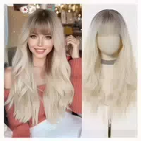 Perücke 26 Zoll Pony Synthetisch Ombre Gewellt Blonde 1 st