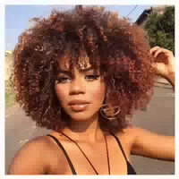 Perücke Afro Dunkelbraun Synthetische Kinky Curly Braune Hig 1 st