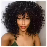 Perücke Afro Kinky Curly Brazilian Synthetik Pony Kurz Black 1 st