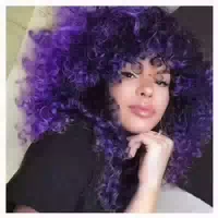 Perücke Afro Kinky Curly Pony Kurz Schwarzbraun Ombre Braun 1 st