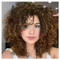 Perücke Afro Synthetik 18zoll Lockig Kinky Glueless Schwarz 1 st
