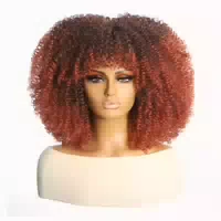 Perücke Afro Lockig Blond Pony Synthetisch Auburn 1 st