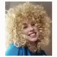 Perücke Afro Kinky Curly Bob Pony Kunsthaar Damen Schwarz Mi 1 st
