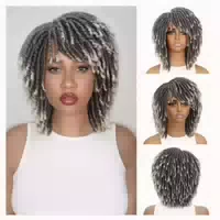 Perücke Afro Twist Dreadlock Geflochten 33cm Damen Herren Gr 1 st