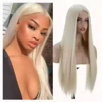 Perücke Blond Lang Mittelscheitel Kunsthaar 26inch Frauen Pl 1 st