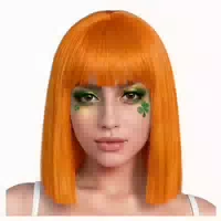 Perücke Bob Damen Synthetik 13 Zoll Orange 13straight End 1 st