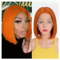 Perücke Bob Echthaar Lace Front Vorgezupft Babyhaar 20 cm S 1 st