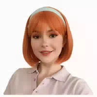 Perücke Bob Frauen Synthetik Kurz Orange Pony Orange Straigh 1 st