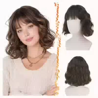 Perücke Bob Kurz Pony Braun Damen 32cm Synthetisch Schokolad 1 st
