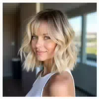 Perücke Bob Wellig Pony Synthetisch Kosplay Blond 12 Zoll Bl 1 st