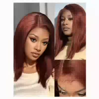 Perücke Bob Lace Front Human Hair Glueless Kinky Straight 45 1 st
