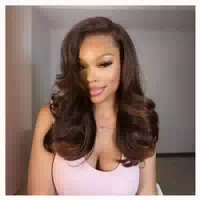 Perücke Body Wave Synthetisch Glueless Schwarz 1b 16 Zoll 16 1 st