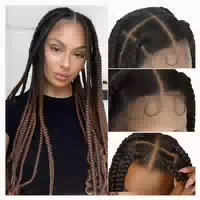 Perücke Vollspitze Knotenlos Box Braids 81 cm Large Square 1 1 st