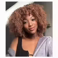 Perücke Damen Afro Kinky Curly Bob Pony Synthetisch 14 Inch 1 st