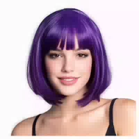 Perücke Damen Bob Pony Kurz Synthetisch Hitzebeständig Dunke 1 st