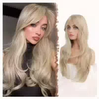 Perücke Damen Dreckige Blonde Curtain Bangs 65 cm Curtai 1 st
