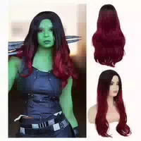 Perücke Damen Lang Gewellt Dunkelrot Guardians Of The Galaxy 1 st
