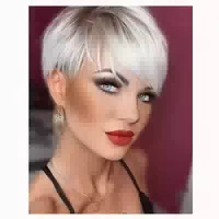 Perücke Pony Ombre Blond Braun mit Reflexen Hellblond Gerade 1 st