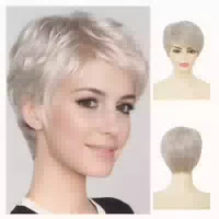 Perücke Damen Pixie Cut Seitenteil Shaggy Synthetische Faser 1 st