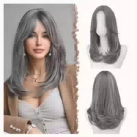 Perücken Pony 45 cm Damen Spitzenfront Lace Front Natürlich 1 st